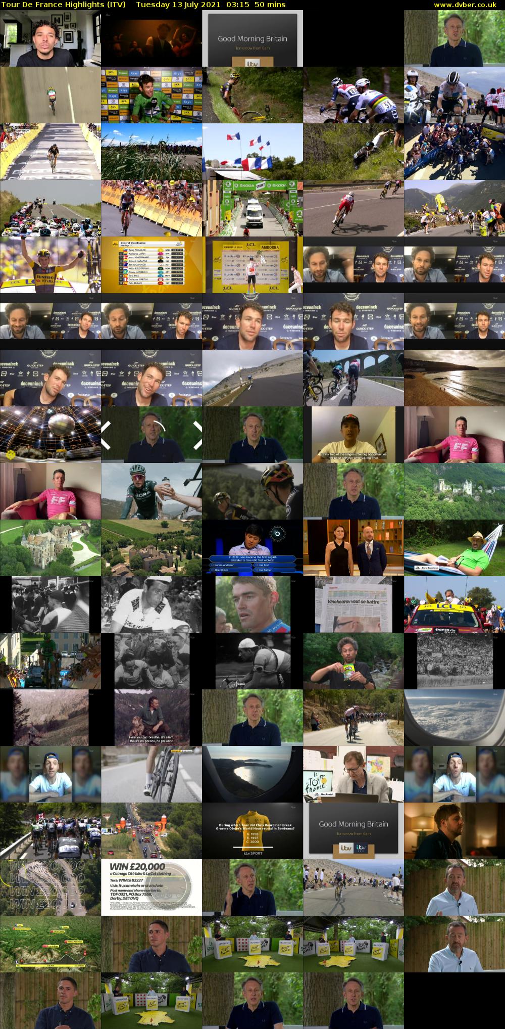 Tour De France Highlights (ITV) Tuesday 13 July 2021 03:15 - 04:05