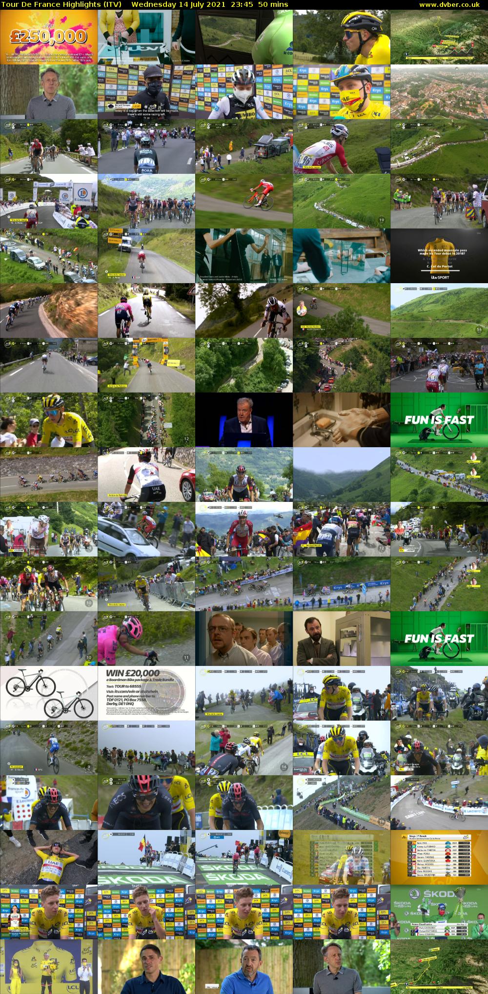 Tour De France Highlights (ITV) Wednesday 14 July 2021 23:45 - 00:35