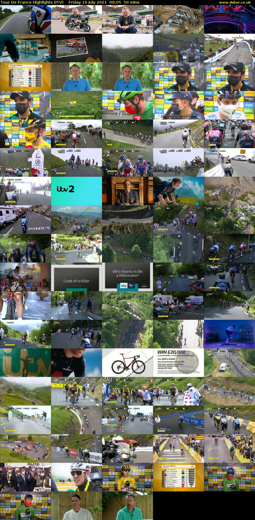 Tour De France Highlights (ITV) Friday 16 July 2021 00:05 - 00:55