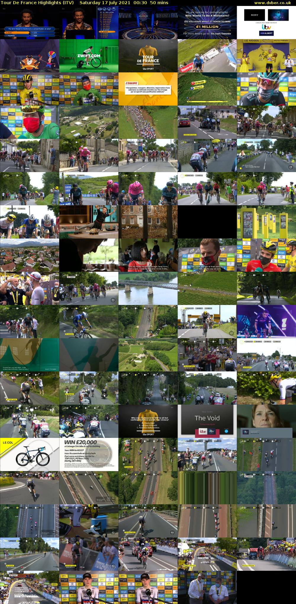 Tour De France Highlights (ITV) Saturday 17 July 2021 00:30 - 01:20