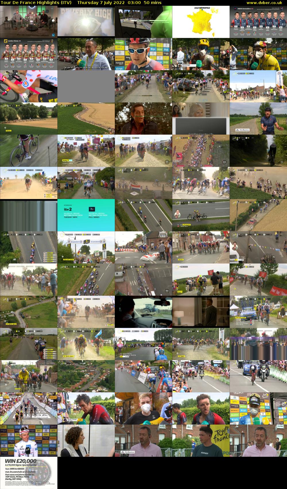 Tour De France Highlights (ITV) Thursday 7 July 2022 03:00 - 03:50