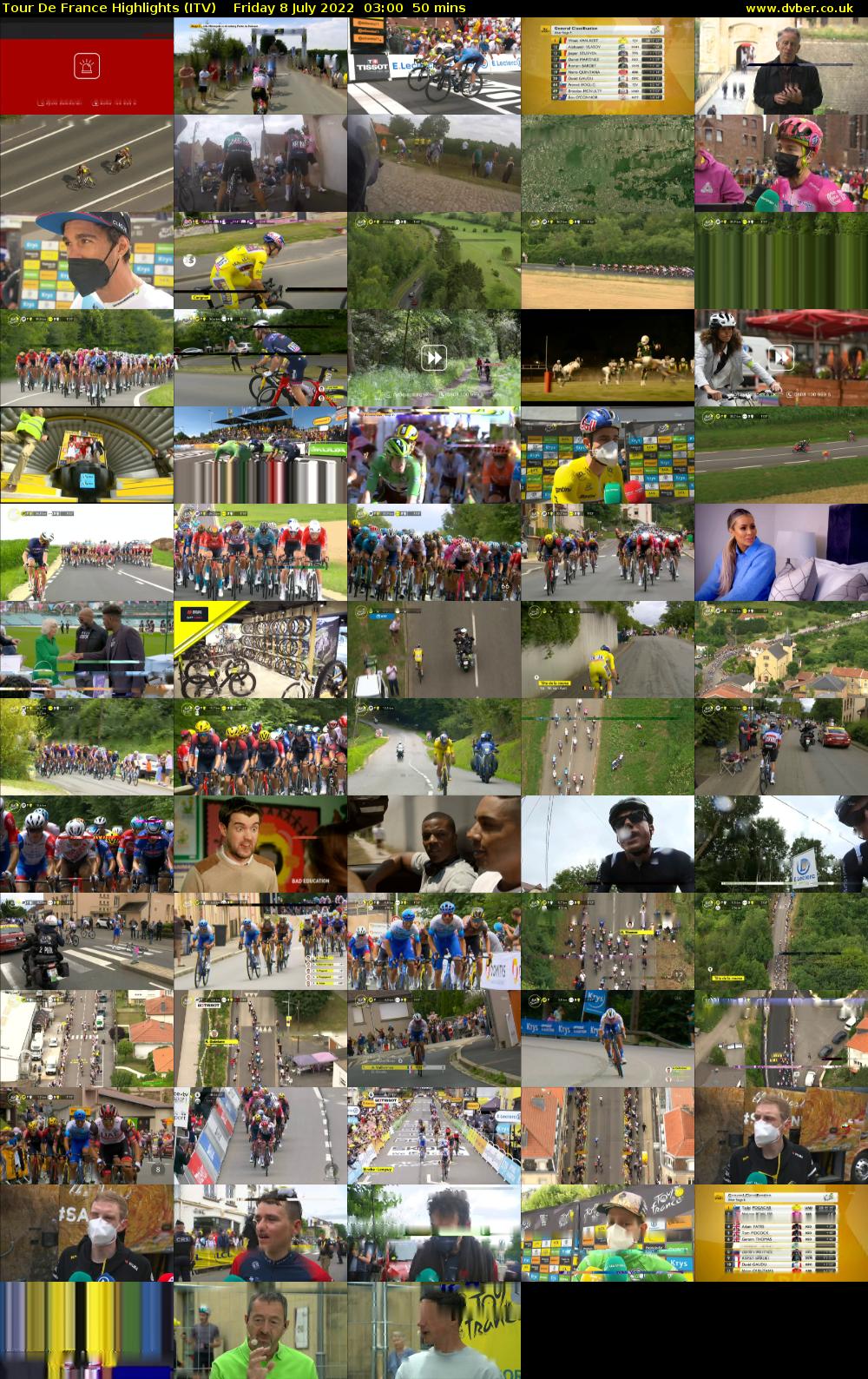 Tour De France Highlights (ITV) Friday 8 July 2022 03:00 - 03:50