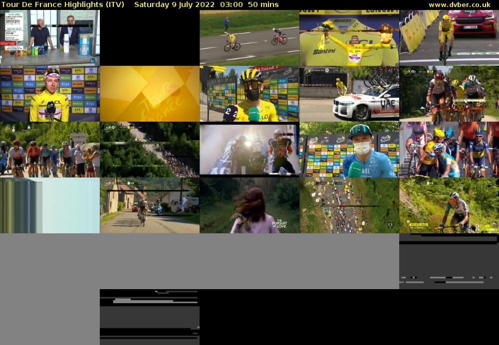 Tour De France Highlights (ITV) Saturday 9 July 2022 03:00 - 03:50