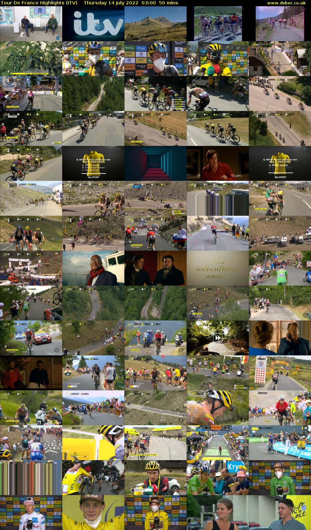 Tour De France Highlights (ITV) Thursday 14 July 2022 03:00 - 03:50