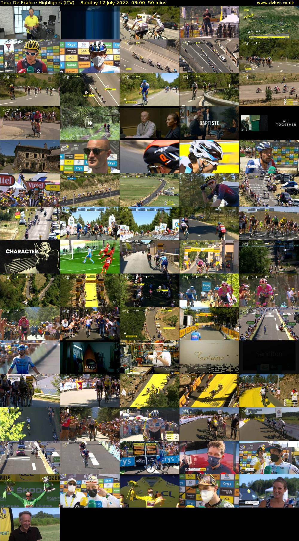 Tour De France Highlights (ITV) Sunday 17 July 2022 03:00 - 03:50
