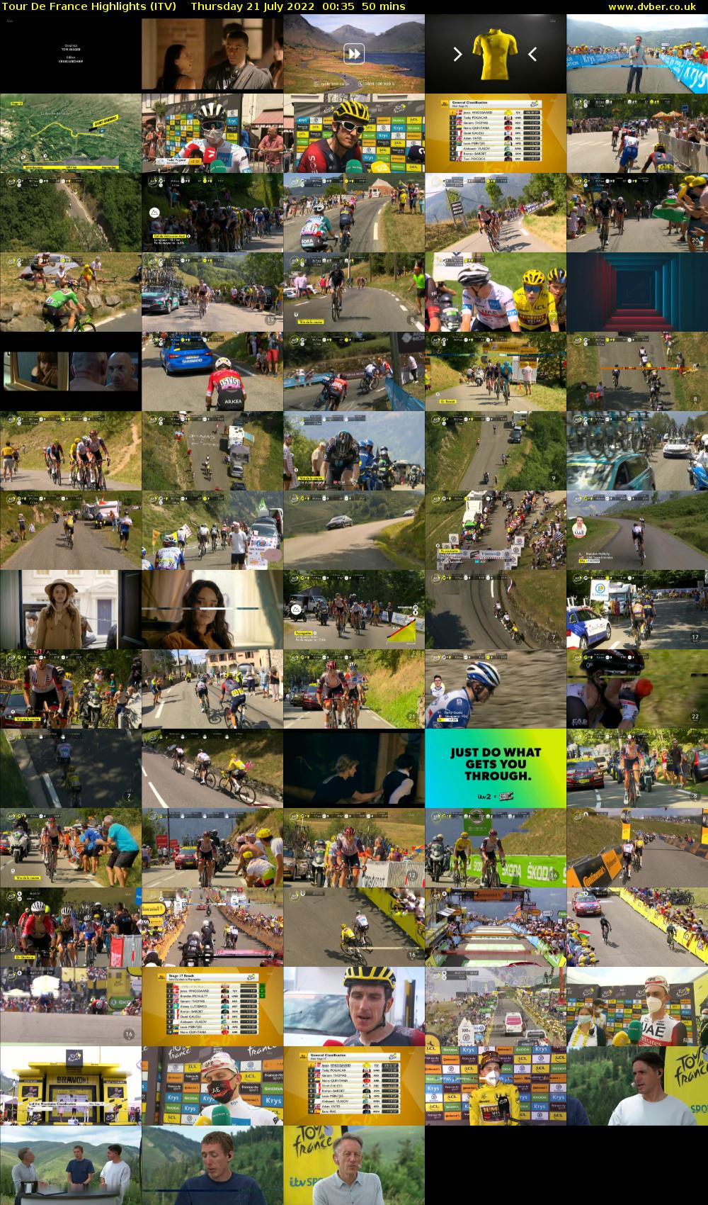 Tour De France Highlights (ITV) Thursday 21 July 2022 00:35 - 01:25