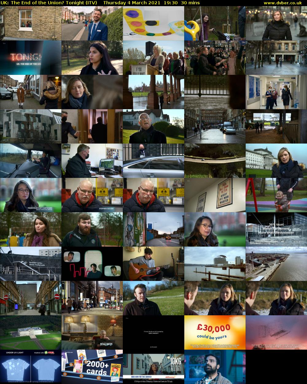 UK: The End of the Union? Tonight (ITV) Thursday 4 March 2021 19:30 - 20:00
