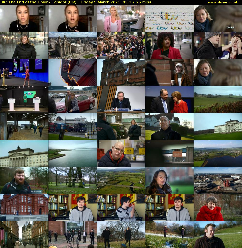 UK: The End of the Union? Tonight (ITV) Friday 5 March 2021 03:15 - 03:40