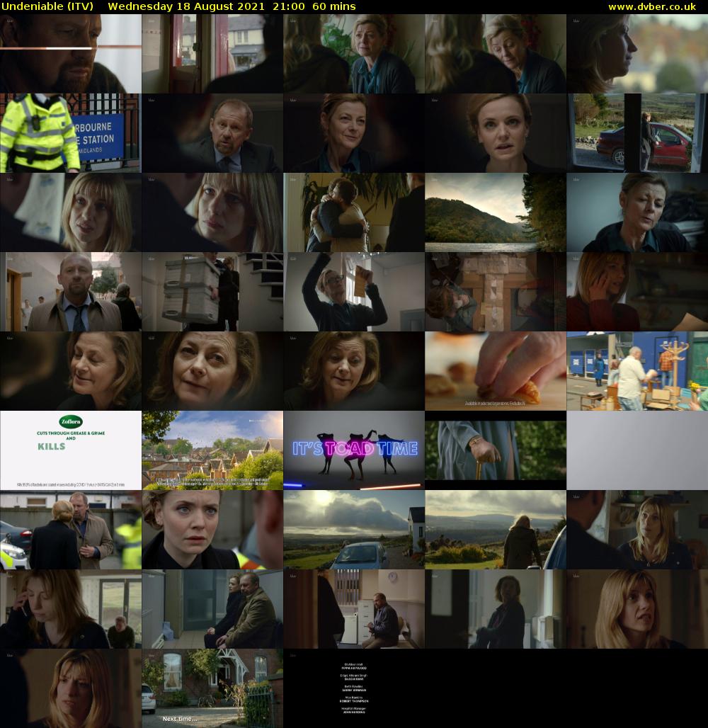Undeniable (ITV) Wednesday 18 August 2021 21:00 - 22:00