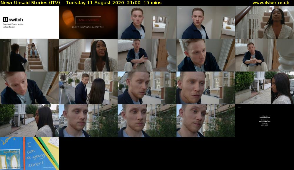 Unsaid Stories (ITV) Tuesday 11 August 2020 21:00 - 21:15