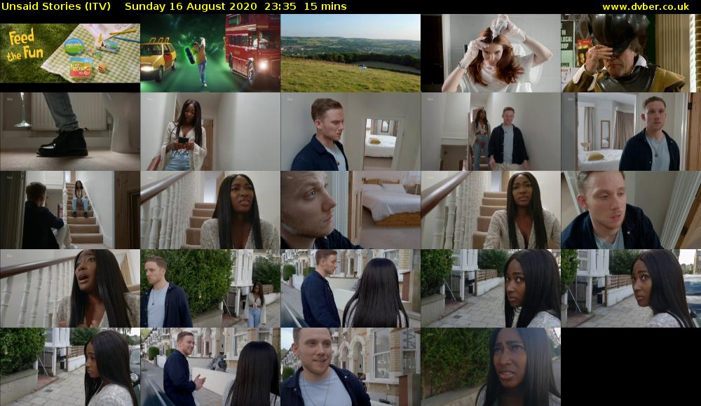 Unsaid Stories (ITV) Sunday 16 August 2020 23:35 - 23:50