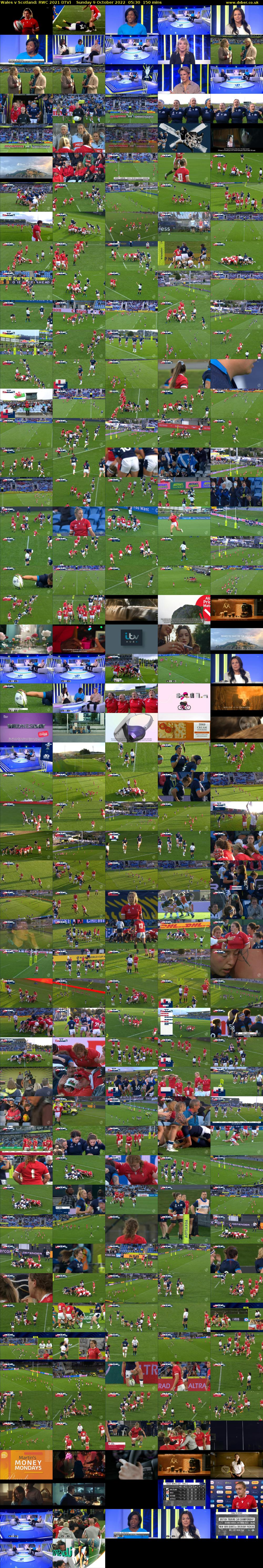 Wales v Scotland: RWC 2021 (ITV) Sunday 9 October 2022 05:30 - 08:00
