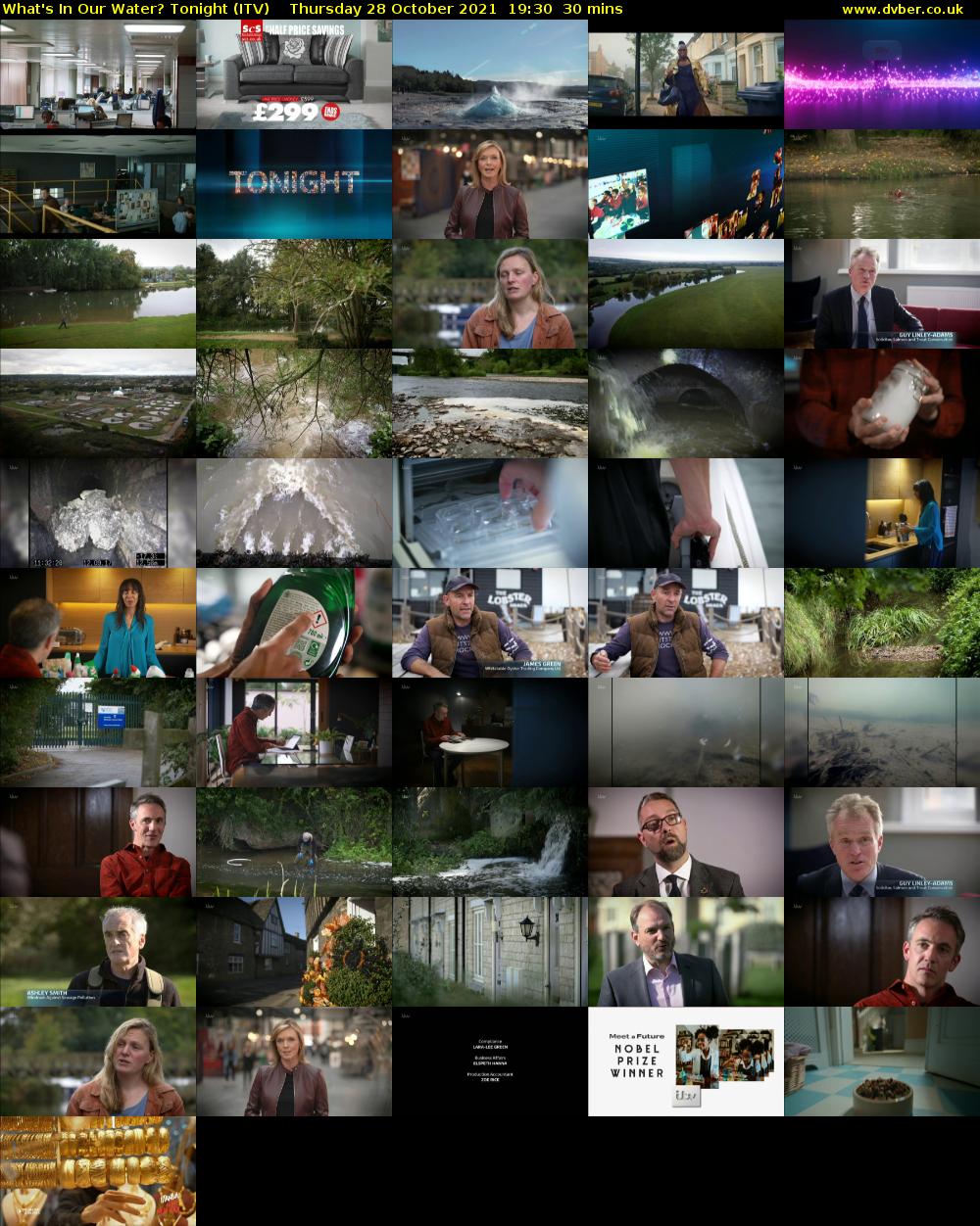 What's In Our Water? Tonight (ITV) Thursday 28 October 2021 19:30 - 20:00