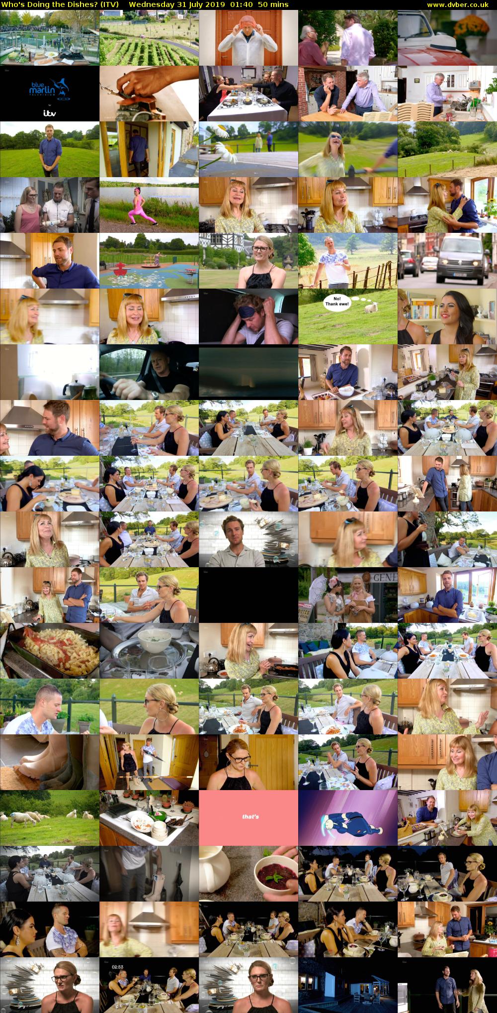 Who's Doing the Dishes? (ITV) Wednesday 31 July 2019 01:40 - 02:30