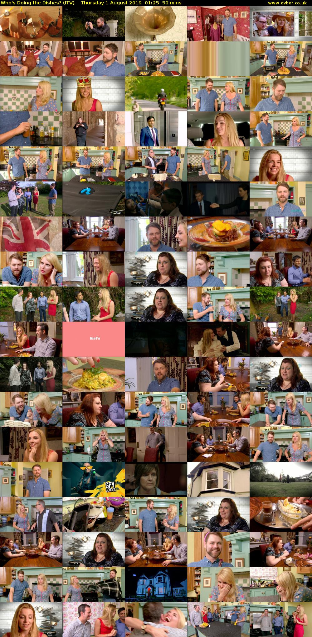 Who's Doing the Dishes? (ITV) Thursday 1 August 2019 01:25 - 02:15