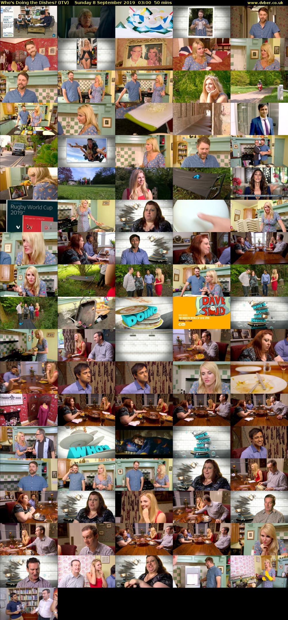 Who's Doing the Dishes? (ITV) Sunday 8 September 2019 03:00 - 03:50