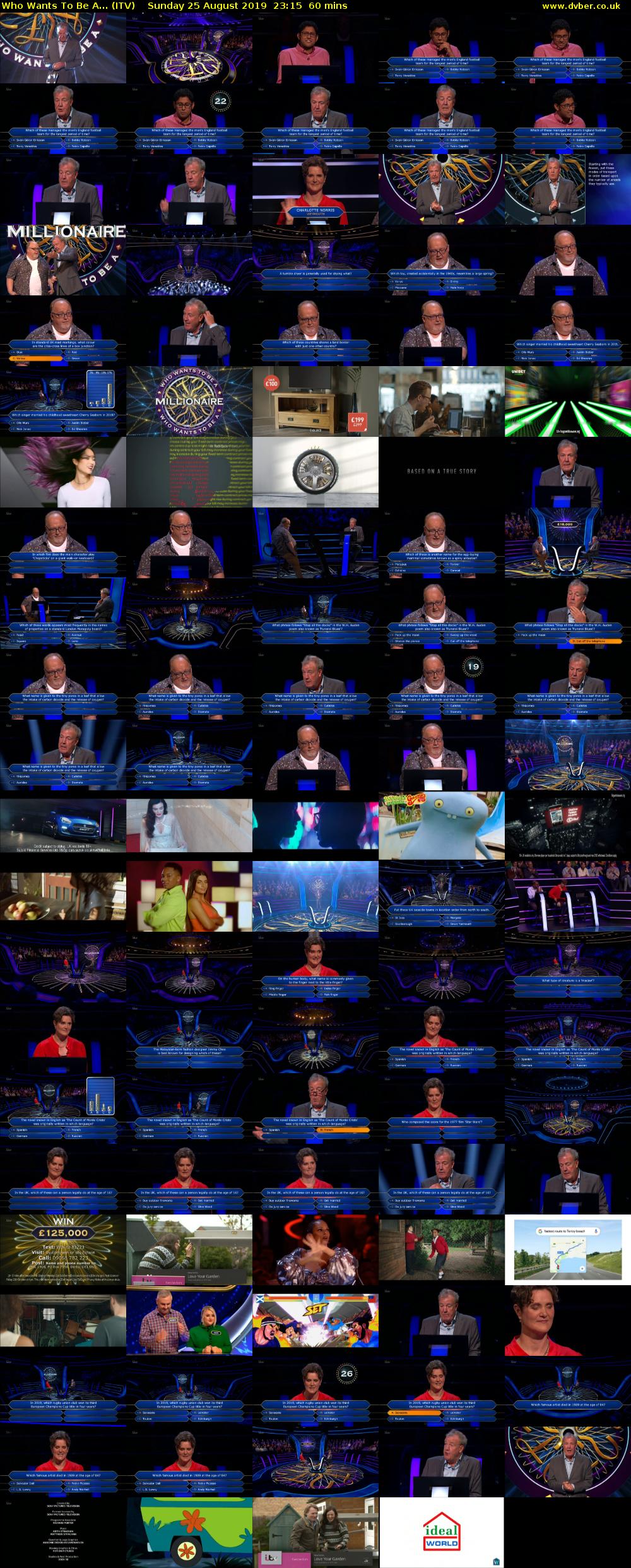 Who Wants To Be A... (ITV) Sunday 25 August 2019 23:15 - 00:15
