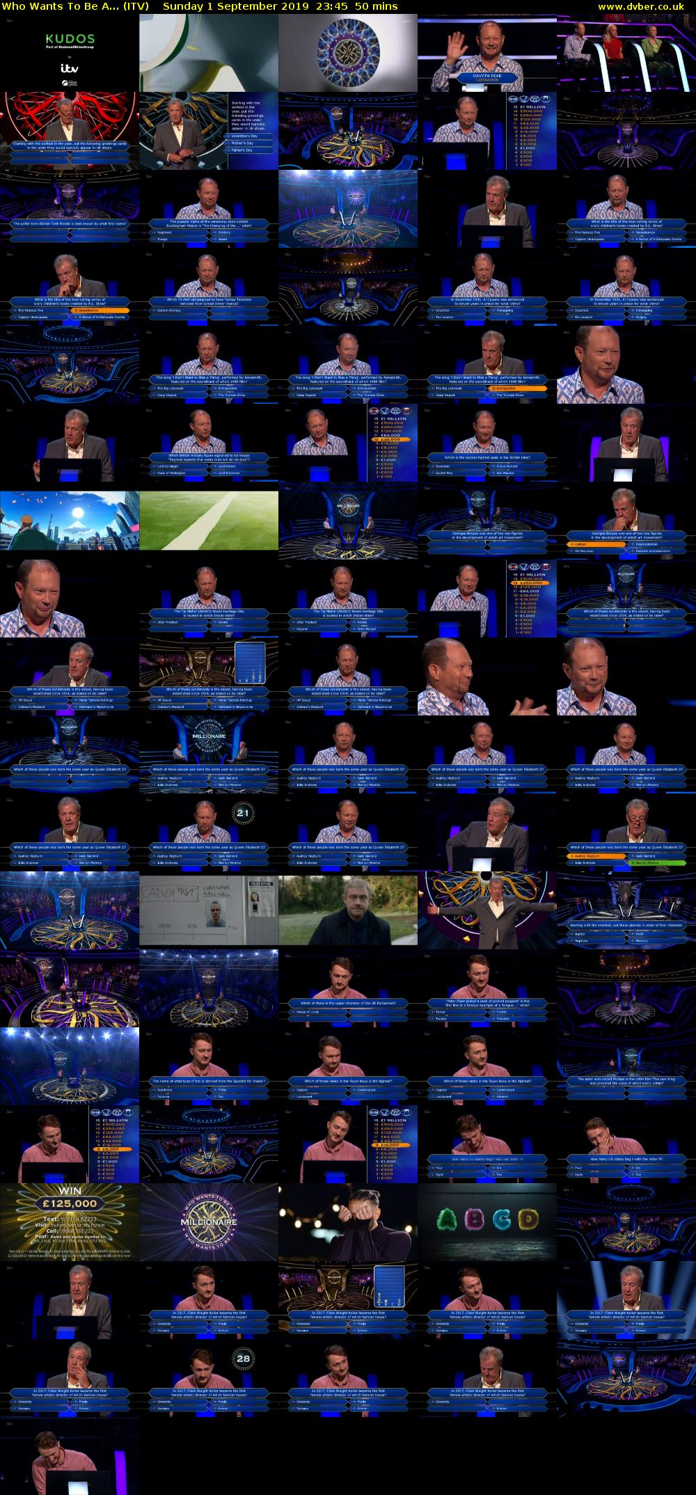 Who Wants To Be A... (ITV) Sunday 1 September 2019 23:45 - 00:35