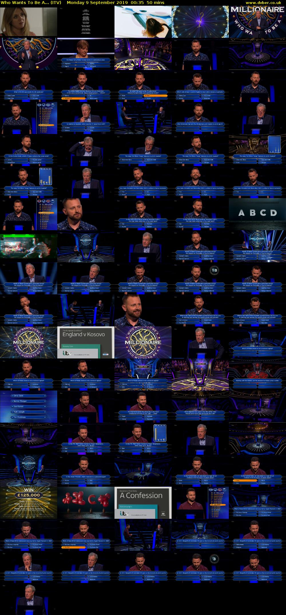 Who Wants To Be A... (ITV) Monday 9 September 2019 00:35 - 01:25