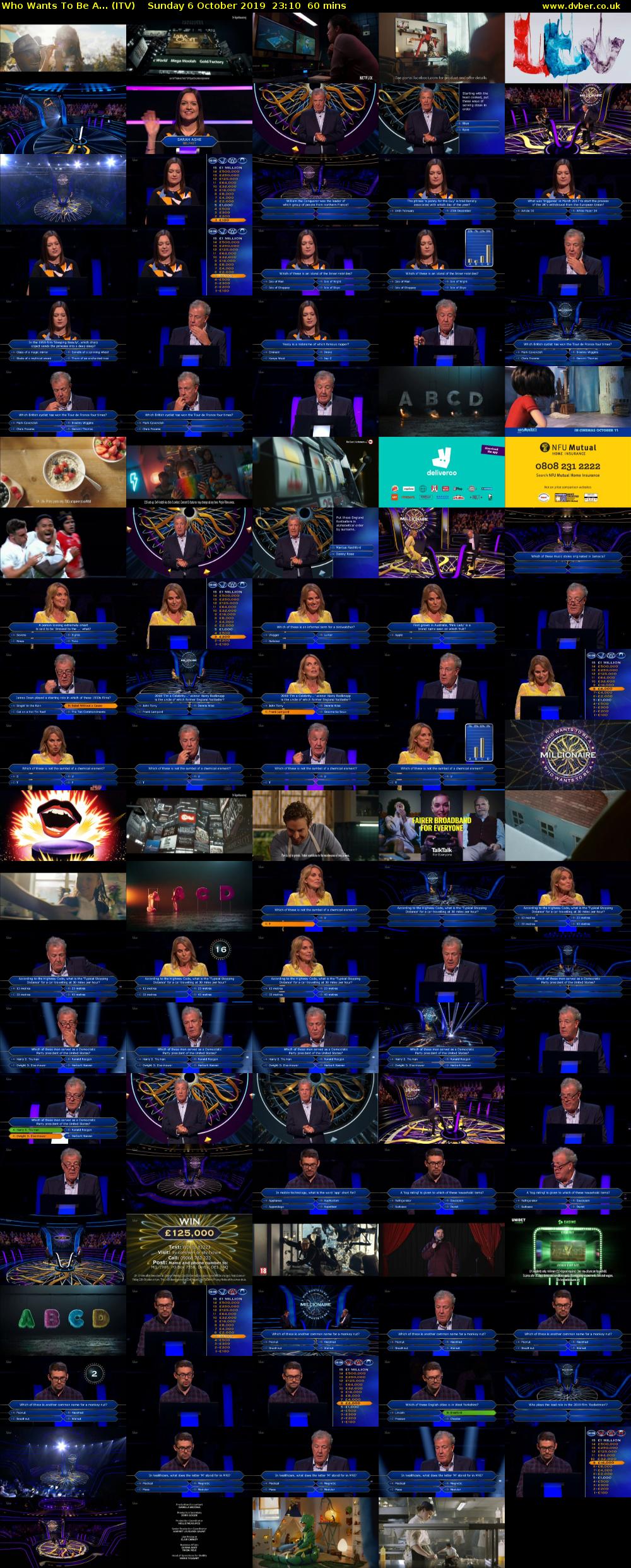 Who Wants To Be A... (ITV) Sunday 6 October 2019 23:10 - 00:10