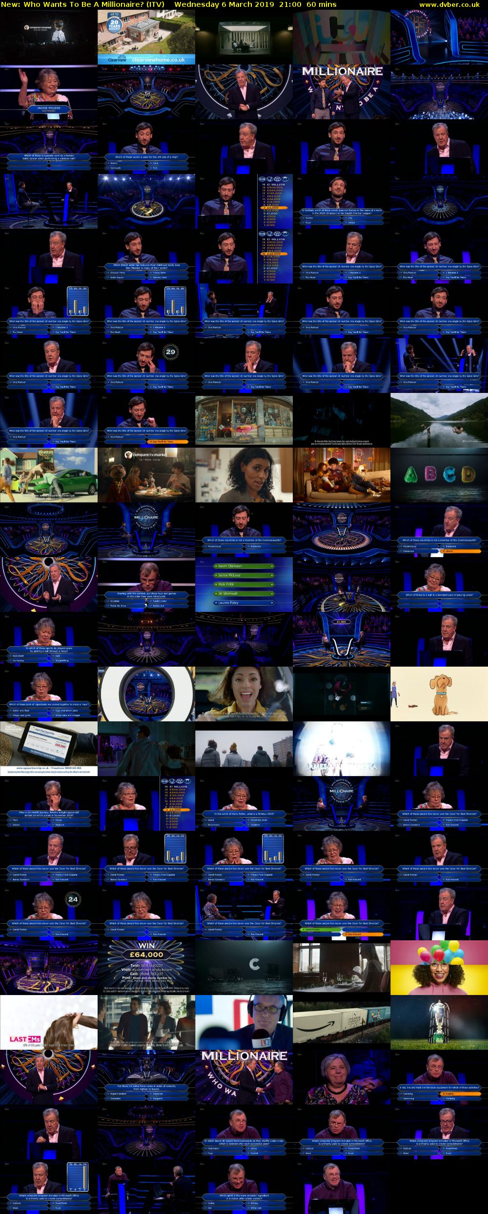 Who Wants To Be A Millionaire? (ITV) Wednesday 6 March 2019 21:00 - 22:00