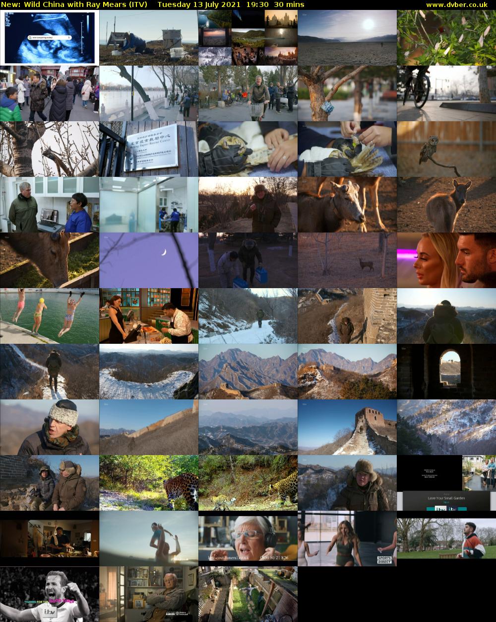 Wild China with Ray Mears (ITV) Tuesday 13 July 2021 19:30 - 20:00