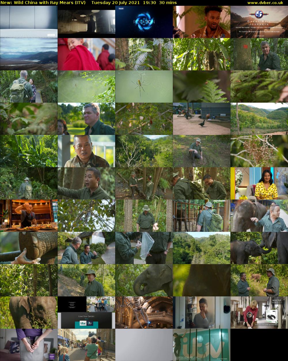 Wild China with Ray Mears (ITV) Tuesday 20 July 2021 19:30 - 20:00