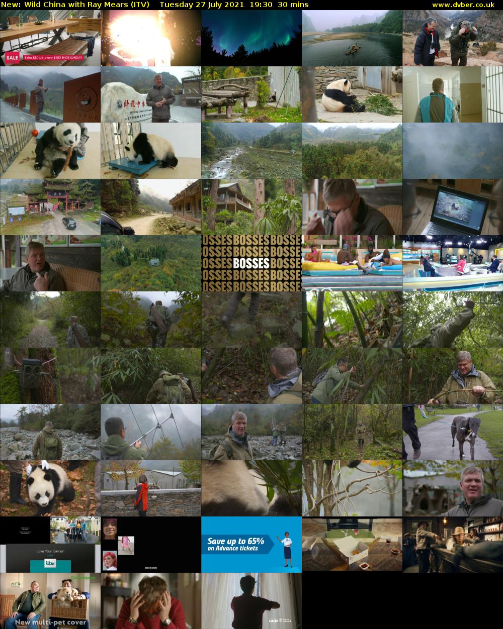 Wild China with Ray Mears (ITV) Tuesday 27 July 2021 19:30 - 20:00