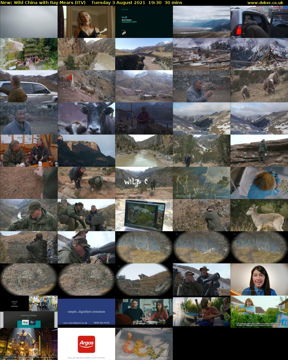 Wild China with Ray Mears (ITV) Tuesday 3 August 2021 19:30 - 20:00