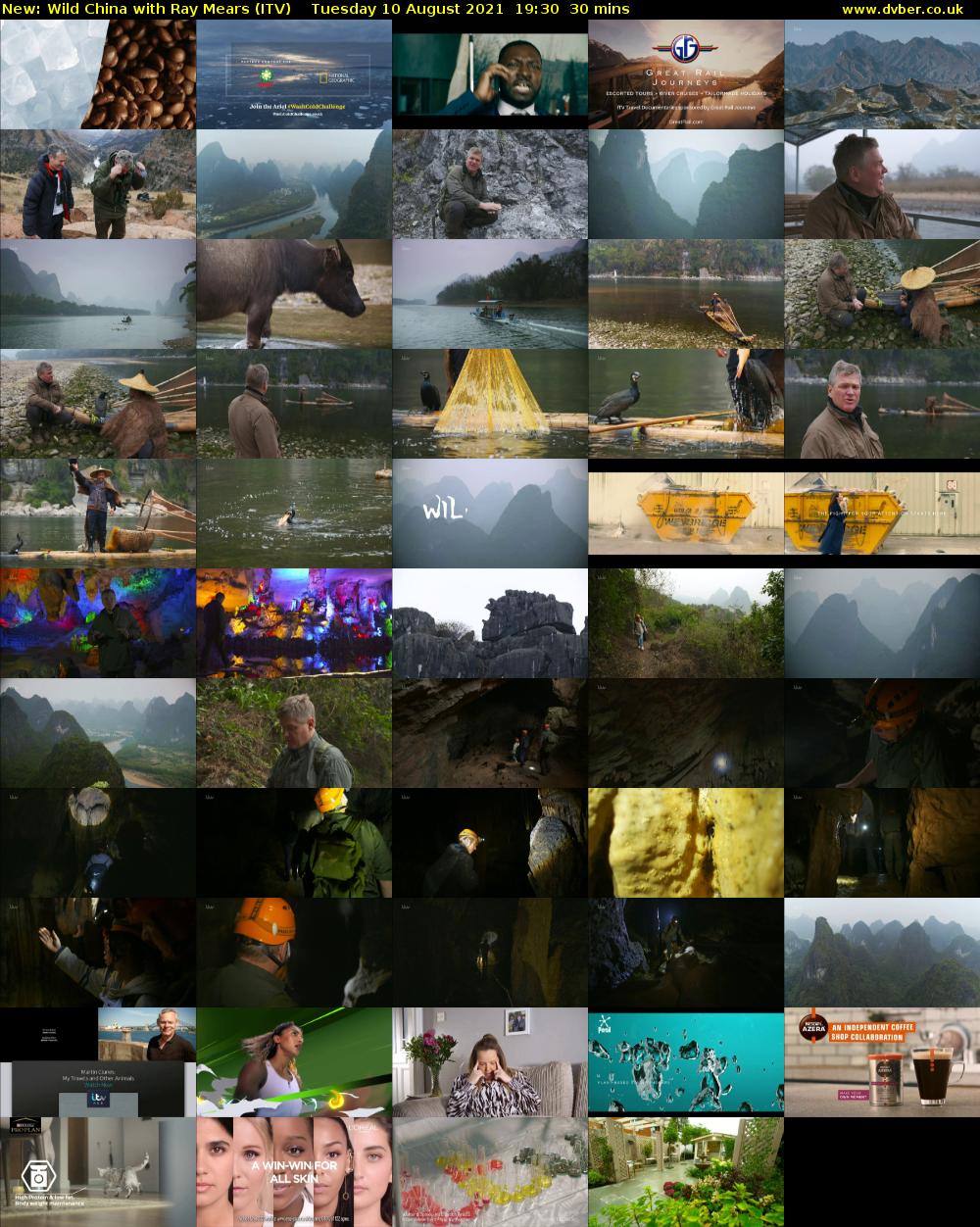 Wild China with Ray Mears (ITV) Tuesday 10 August 2021 19:30 - 20:00