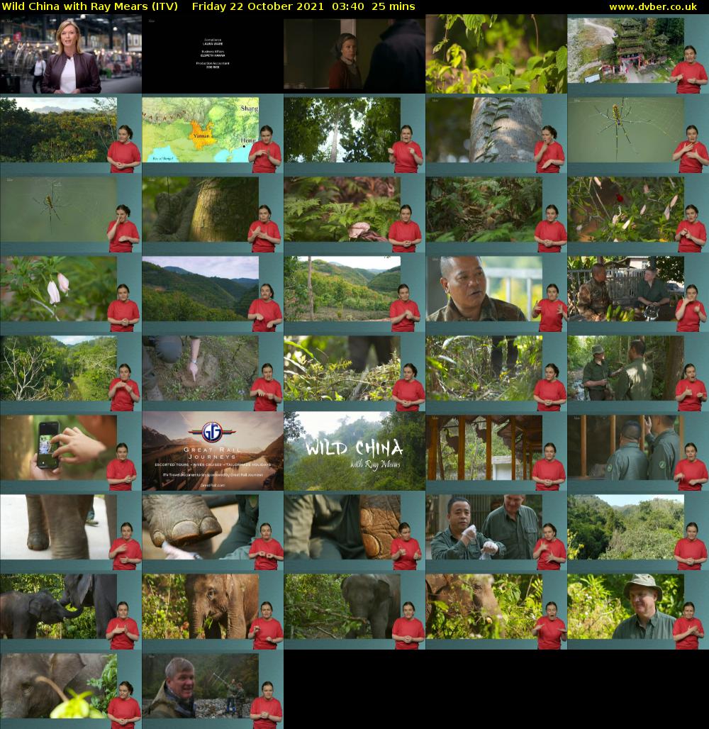 Wild China with Ray Mears (ITV) Friday 22 October 2021 03:40 - 04:05