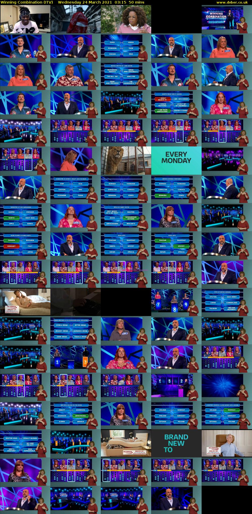 Winning Combination (ITV) Wednesday 24 March 2021 03:15 - 04:05