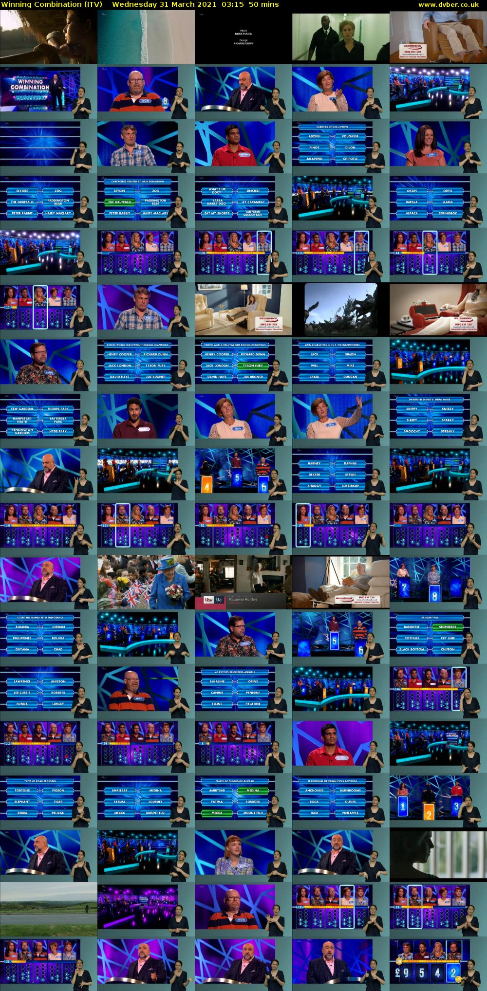Winning Combination (ITV) Wednesday 31 March 2021 03:15 - 04:05