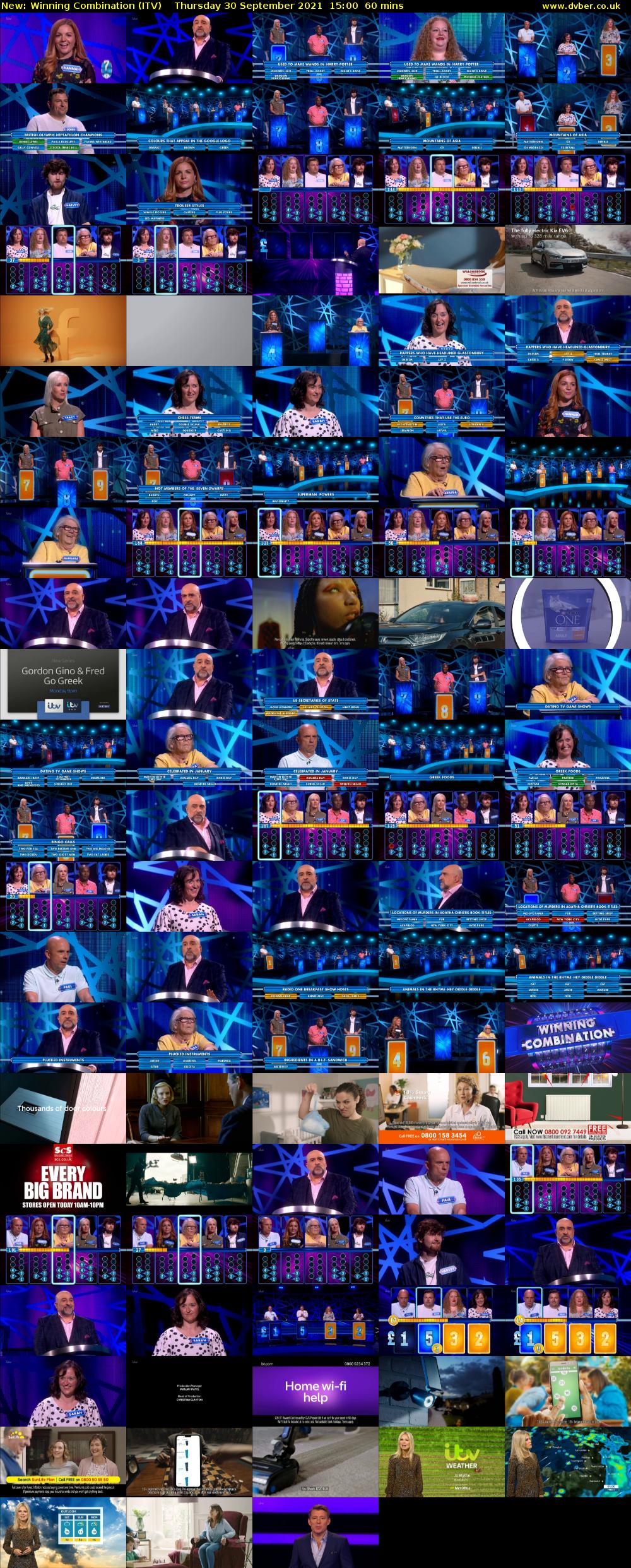 Winning Combination (ITV) Thursday 30 September 2021 15:00 - 16:00
