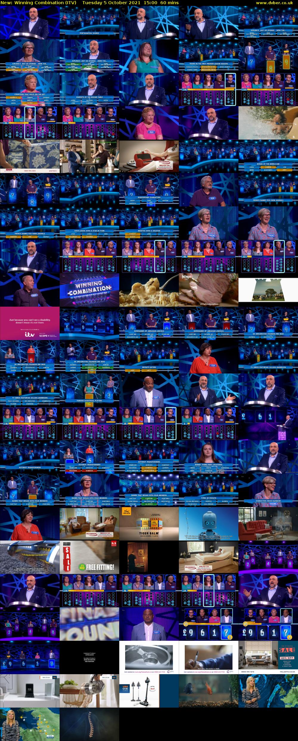 Winning Combination (ITV) Tuesday 5 October 2021 15:00 - 16:00
