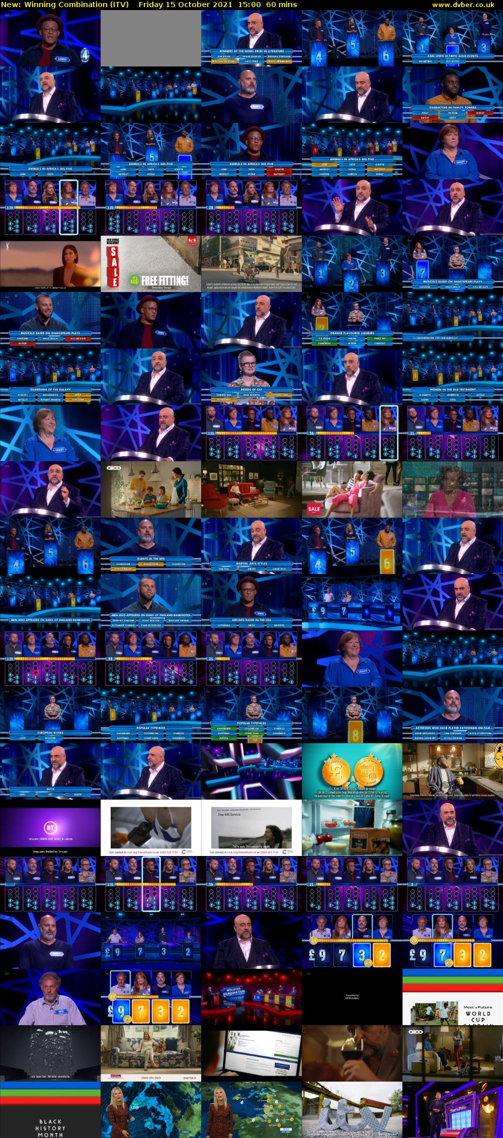 Winning Combination (ITV) Friday 15 October 2021 15:00 - 16:00