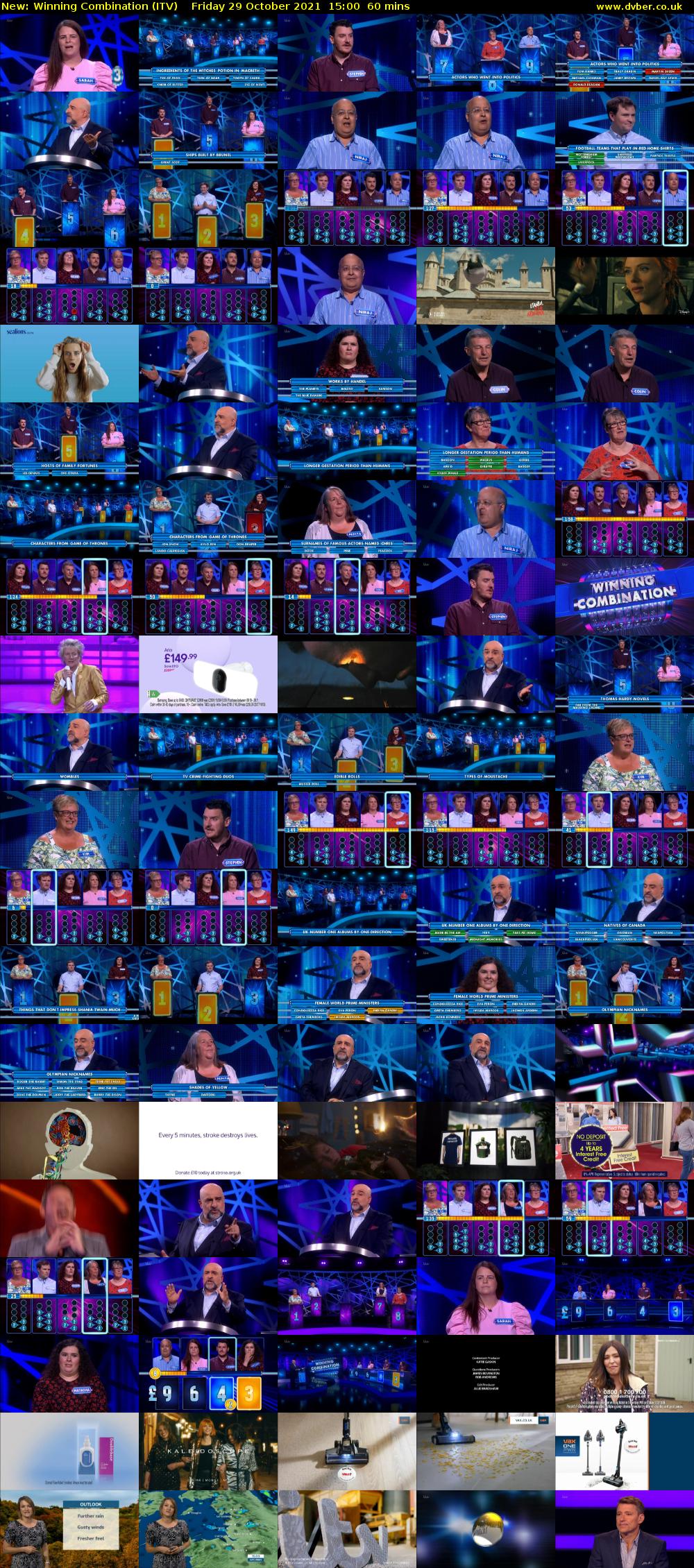 Winning Combination (ITV) Friday 29 October 2021 15:00 - 16:00