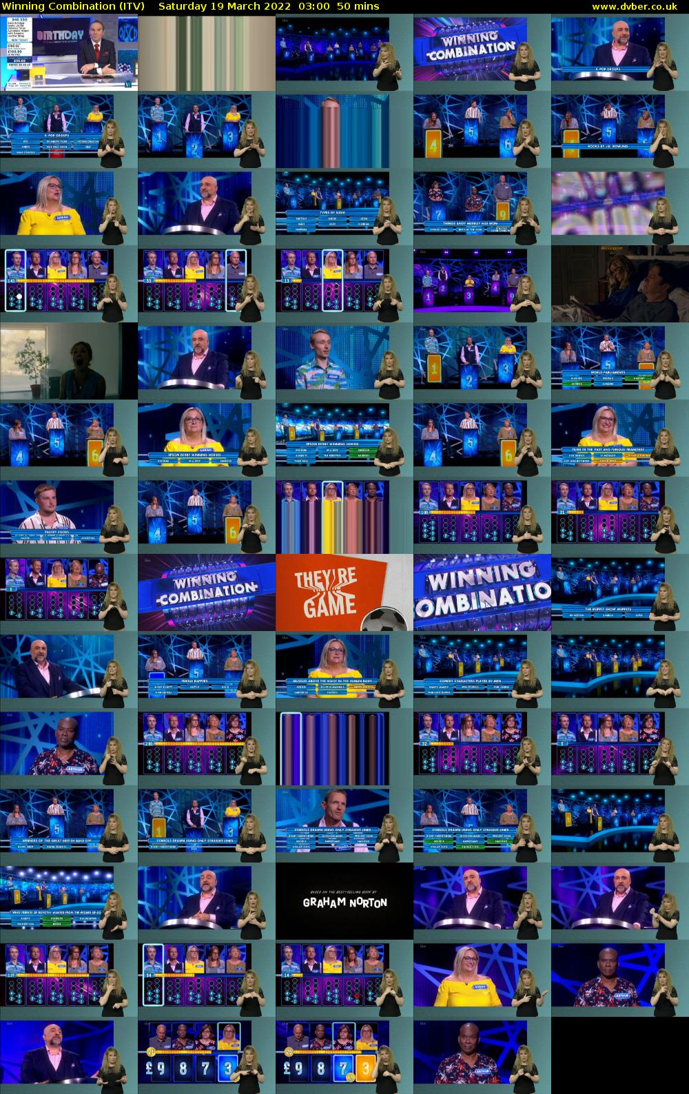 Winning Combination (ITV) Saturday 19 March 2022 03:00 - 03:50