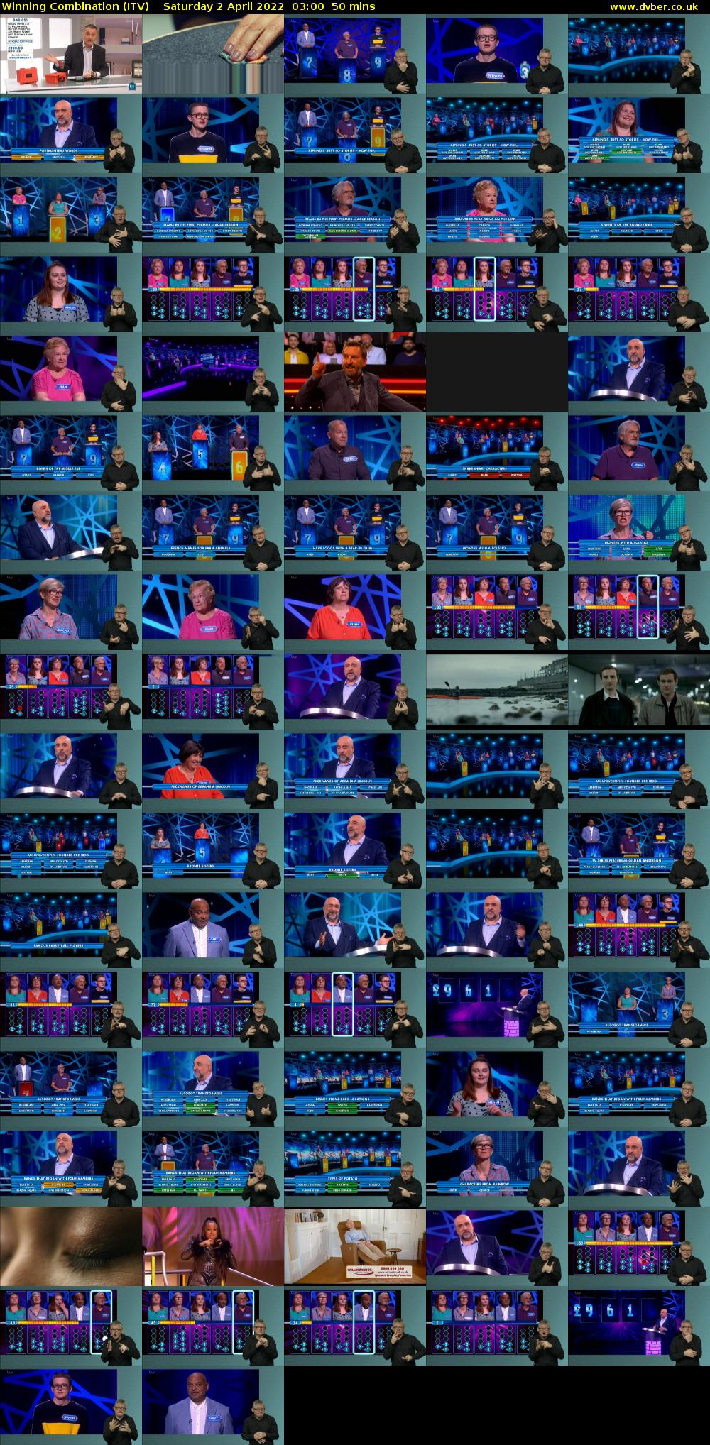 Winning Combination (ITV) Saturday 2 April 2022 03:00 - 03:50