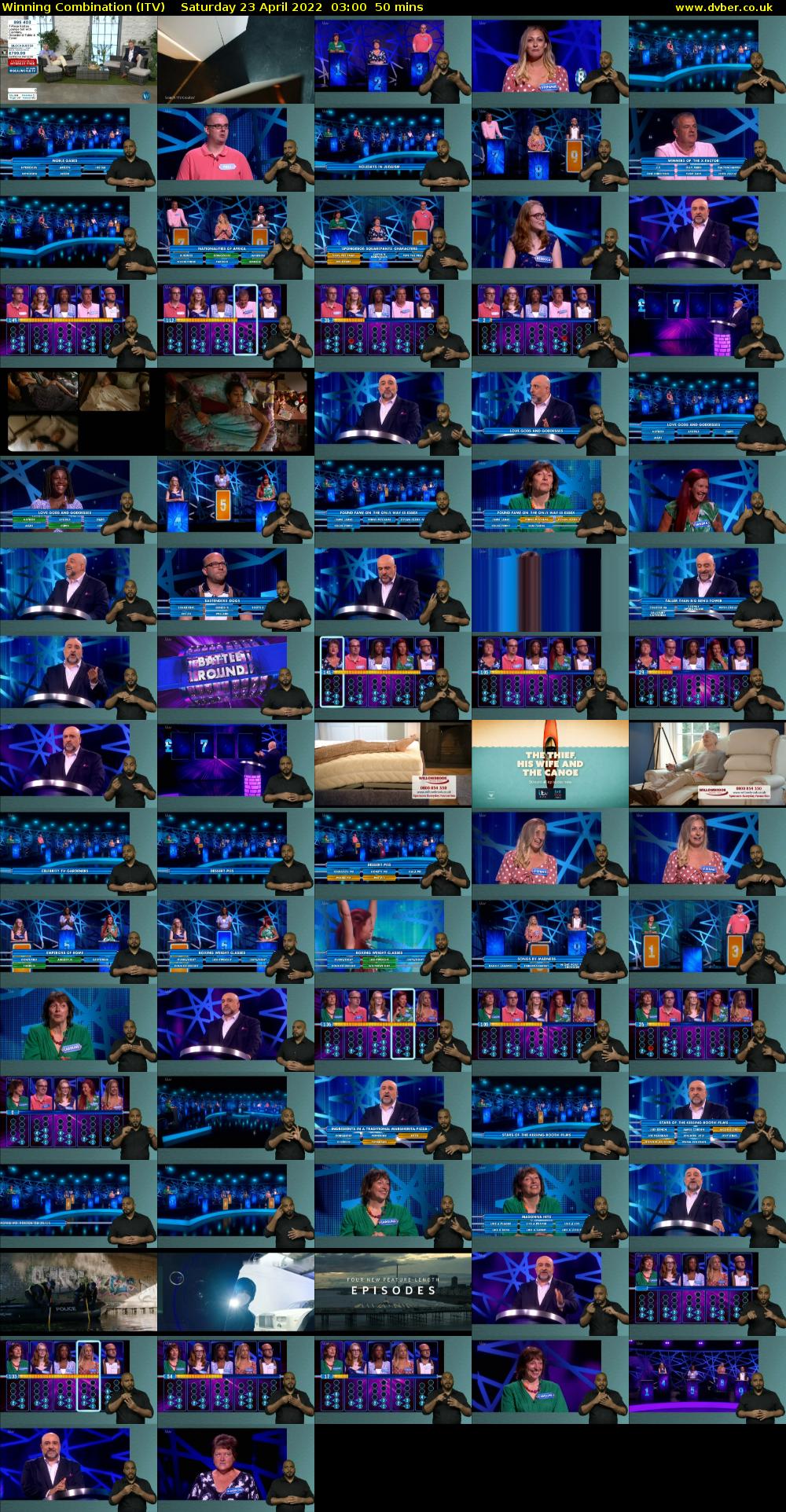 Winning Combination (ITV) Saturday 23 April 2022 03:00 - 03:50