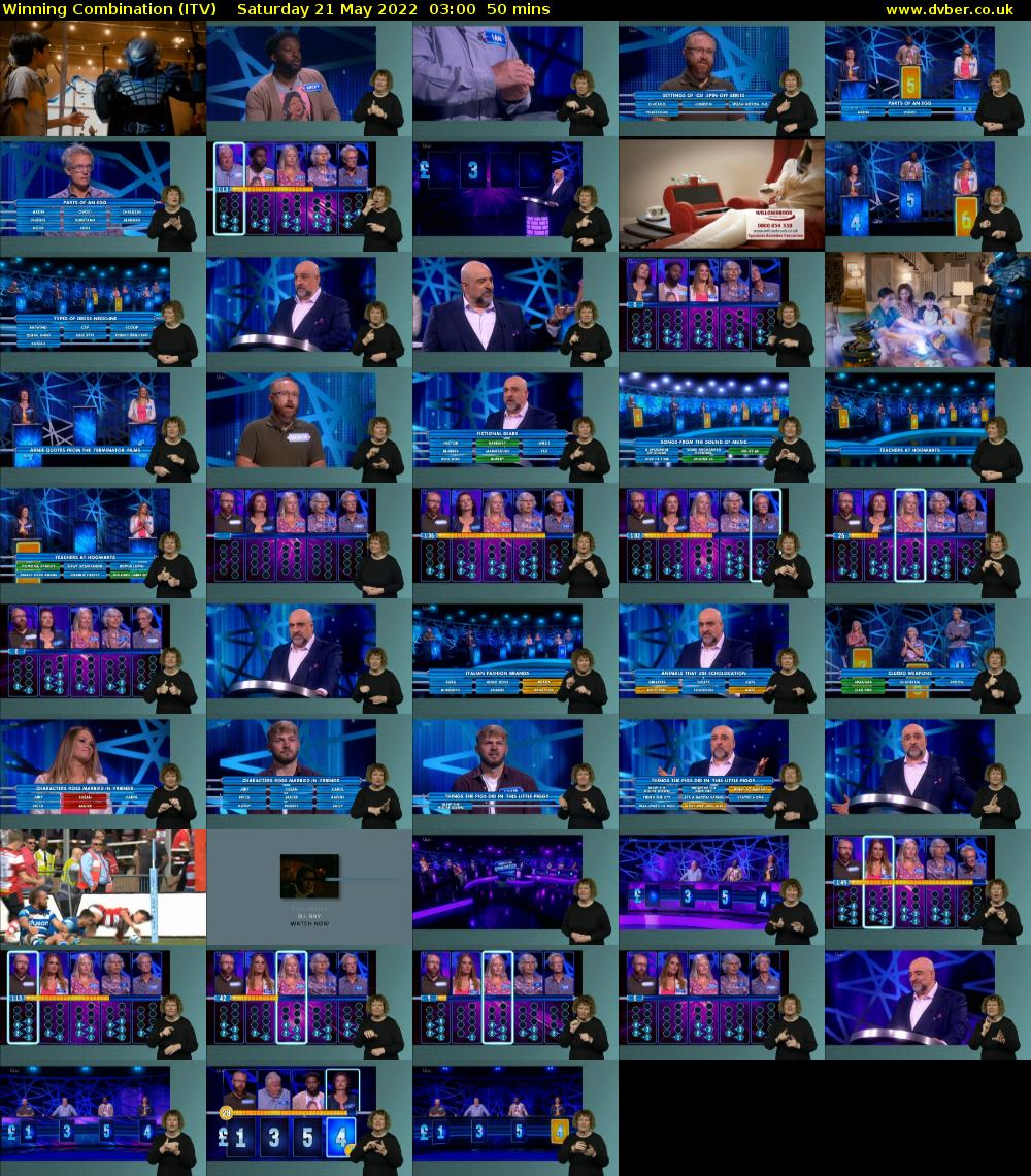 Winning Combination (ITV) Saturday 21 May 2022 03:00 - 03:50