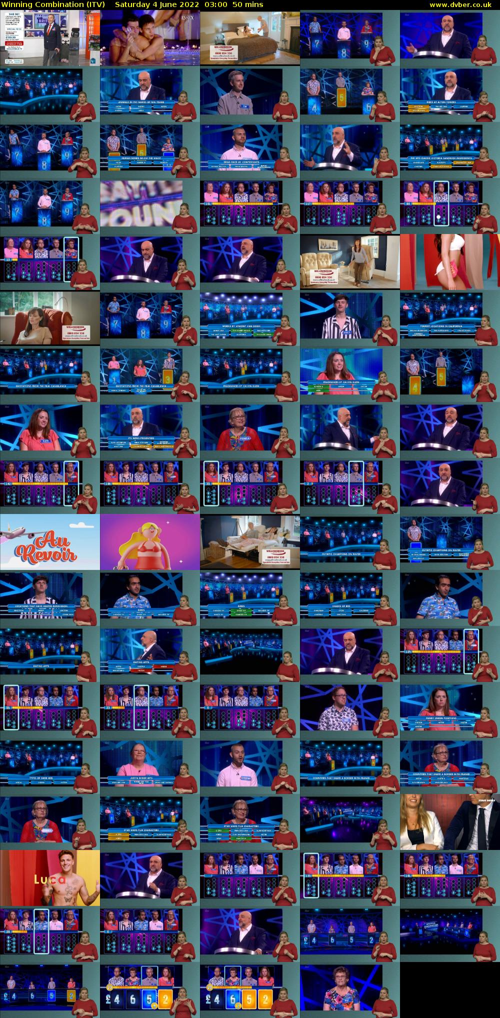 Winning Combination (ITV) Saturday 4 June 2022 03:00 - 03:50