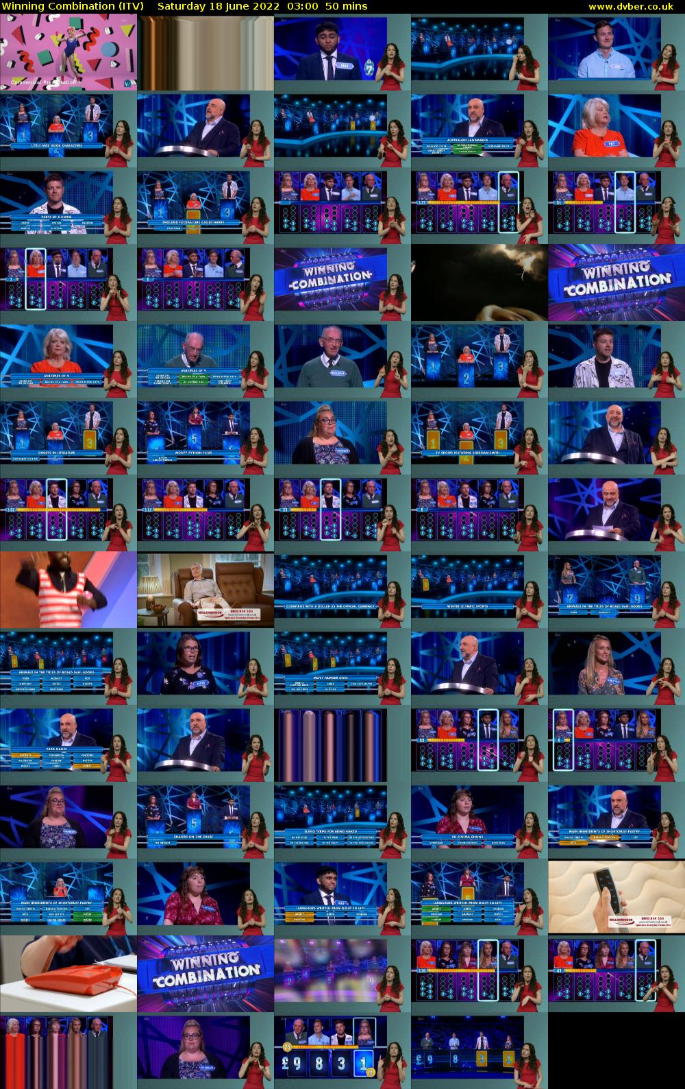 Winning Combination (ITV) Saturday 18 June 2022 03:00 - 03:50