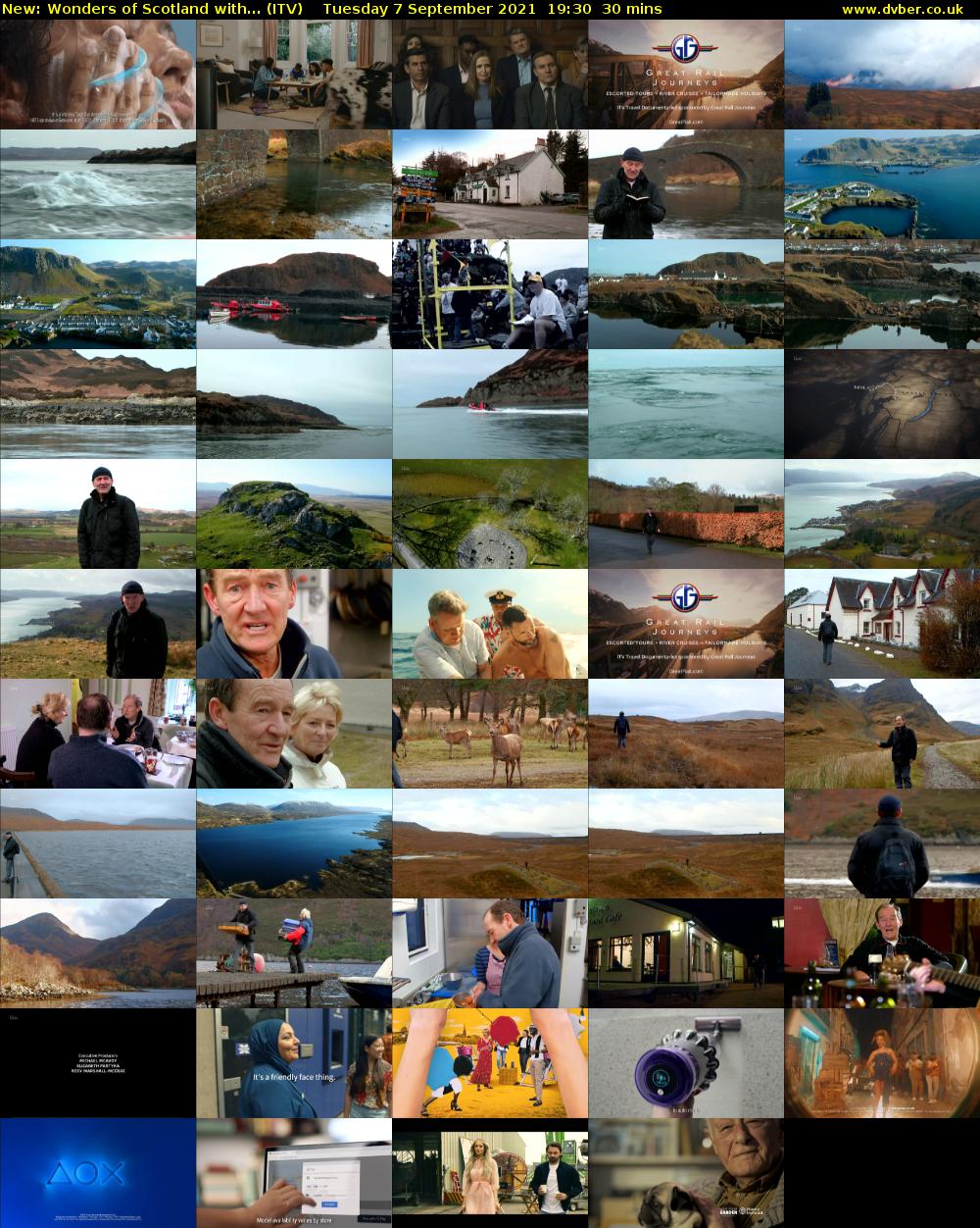 Wonders of Scotland with... (ITV) Tuesday 7 September 2021 19:30 - 20:00