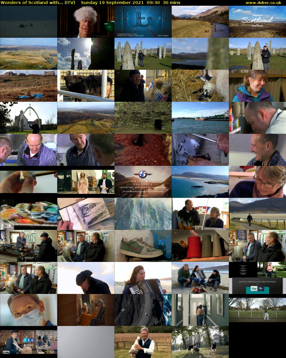 Wonders of Scotland with... (ITV) Sunday 19 September 2021 09:30 - 10:00