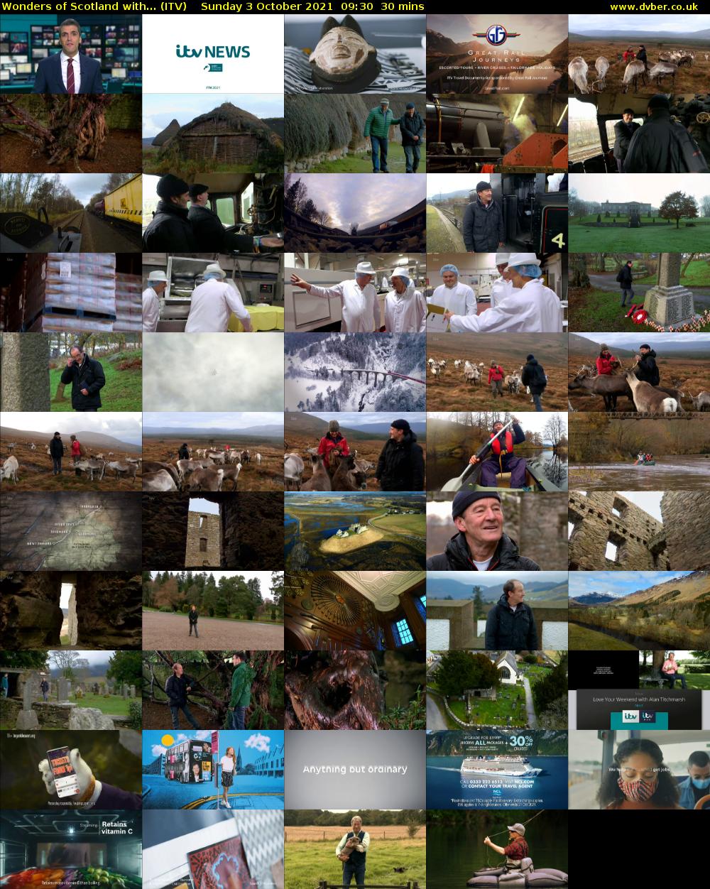 Wonders of Scotland with... (ITV) Sunday 3 October 2021 09:30 - 10:00