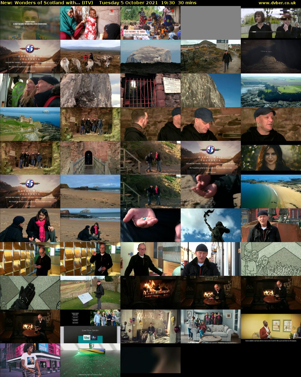 Wonders of Scotland with... (ITV) Tuesday 5 October 2021 19:30 - 20:00
