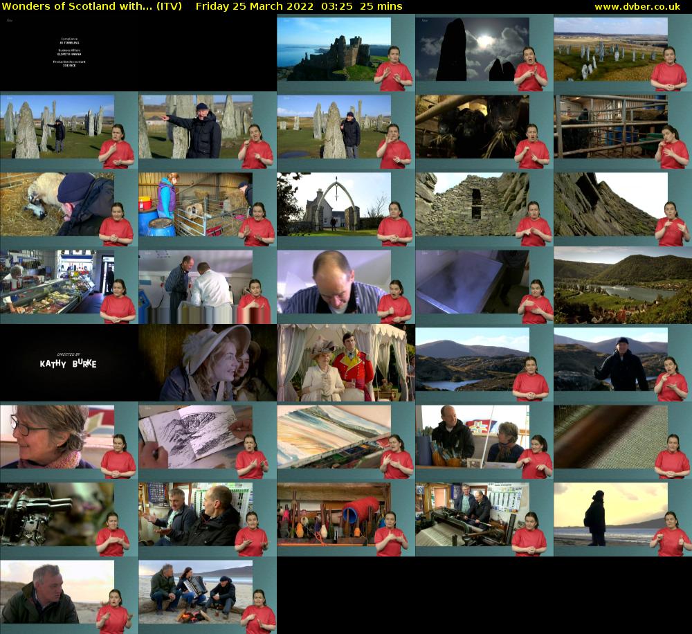 Wonders of Scotland with... (ITV) Friday 25 March 2022 03:25 - 03:50