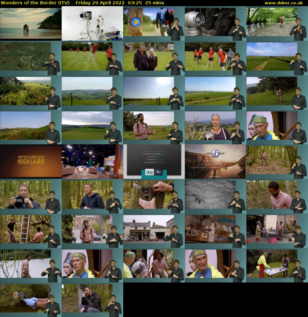 Wonders of the Border (ITV) Friday 29 April 2022 03:25 - 03:50