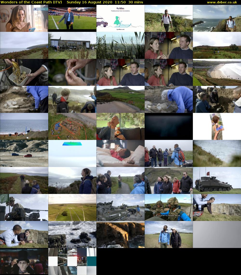 Wonders of the Coast Path (ITV) Sunday 16 August 2020 11:50 - 12:20